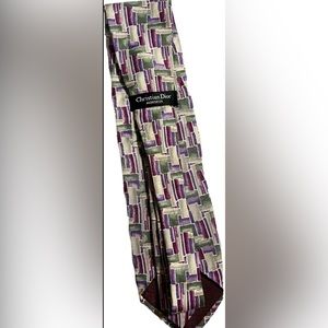 Vintage CHRISTIAN DIOR MONSIEUR 100% Silk Men's Tie USA Made Multicolor